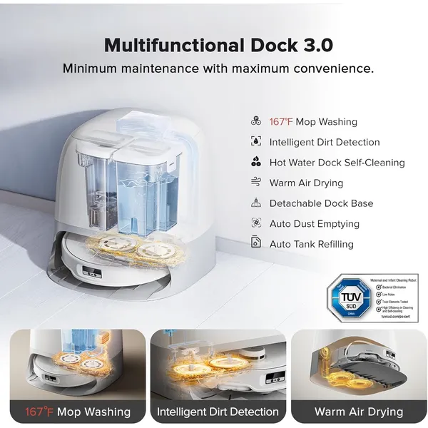 Roborock Qrevo Curv - 18500Pa Suction with AdaptiLift Chassis & Reactive AI 2.0 for Seamless Multi-Surface Cleaning