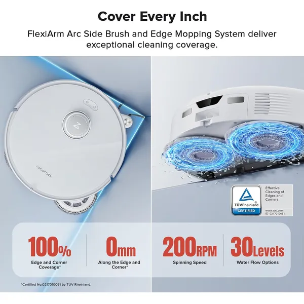 Roborock Qrevo Curv - 18500Pa Suction with AdaptiLift Chassis & Reactive AI 2.0 for Seamless Multi-Surface Cleaning