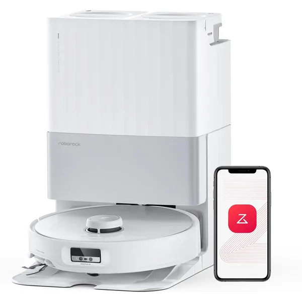 Roborock Qrevo Edge - 18,500Pa HyperForce Suction with 75°C Hot Water Mop Washing & AdaptiLift Chassis for Seamless Multi-Surface Cleaning