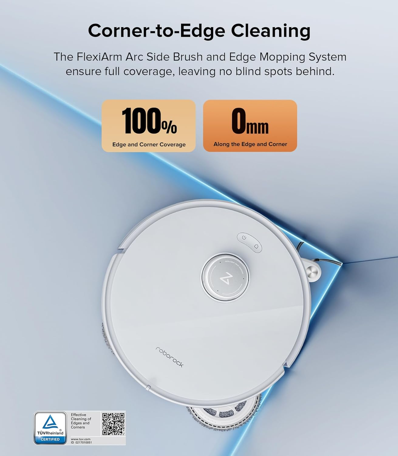 Roborock Qrevo Edge - 18,500Pa HyperForce Suction with 75°C Hot Water Mop Washing & AdaptiLift Chassis for Seamless Multi-Surface Cleaning
