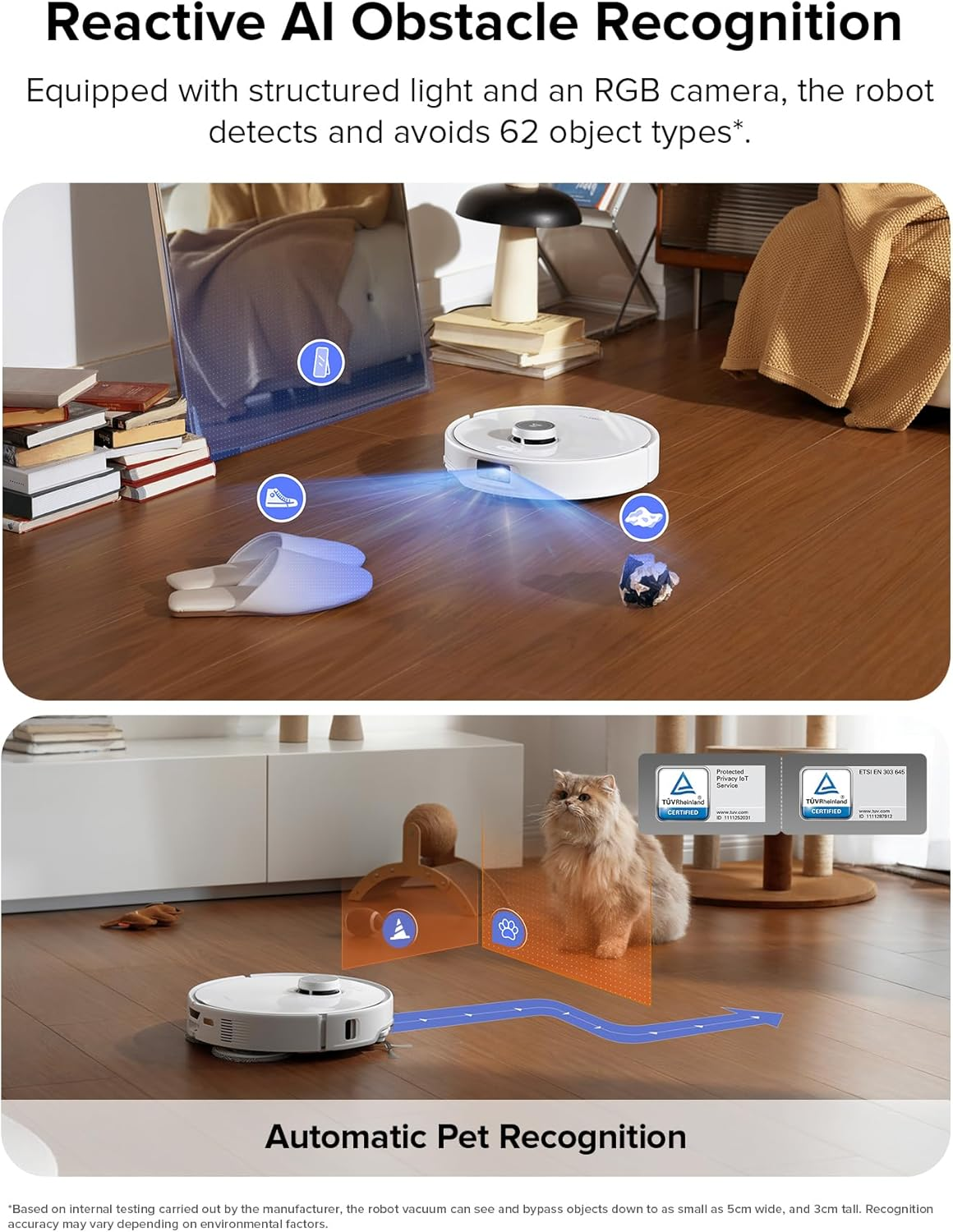 Roborock Qrevo Edge - 18,500Pa HyperForce Suction with 75°C Hot Water Mop Washing & AdaptiLift Chassis for Seamless Multi-Surface Cleaning