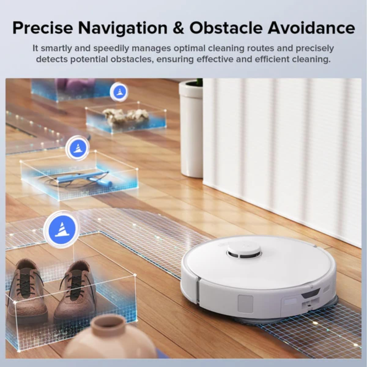Roborock Qrevo EdgeC - 18,500Pa Suction with 75°C Hot Water Mop Washing & Voice Control for Pet Hair and Stain Removal