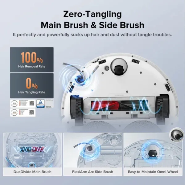 Roborock Qrevo EdgeC - 18,500Pa Suction with 75°C Hot Water Mop Washing & Voice Control for Pet Hair and Stain Removal