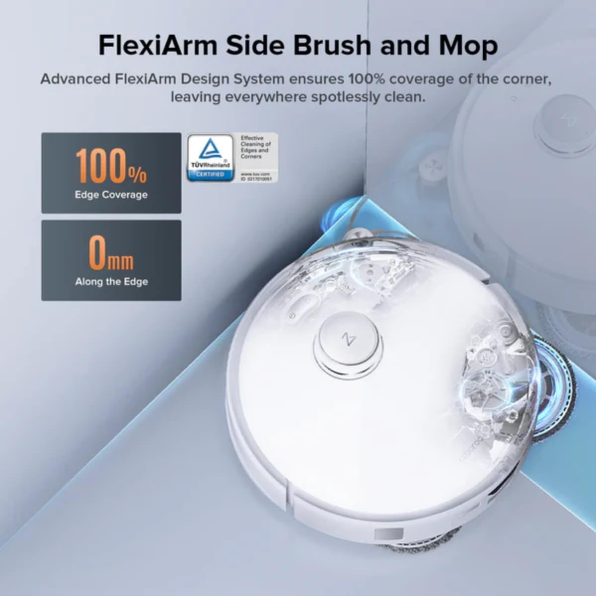 Roborock Qrevo EdgeC - 18,500Pa Suction with 75°C Hot Water Mop Washing & Voice Control for Pet Hair and Stain Removal