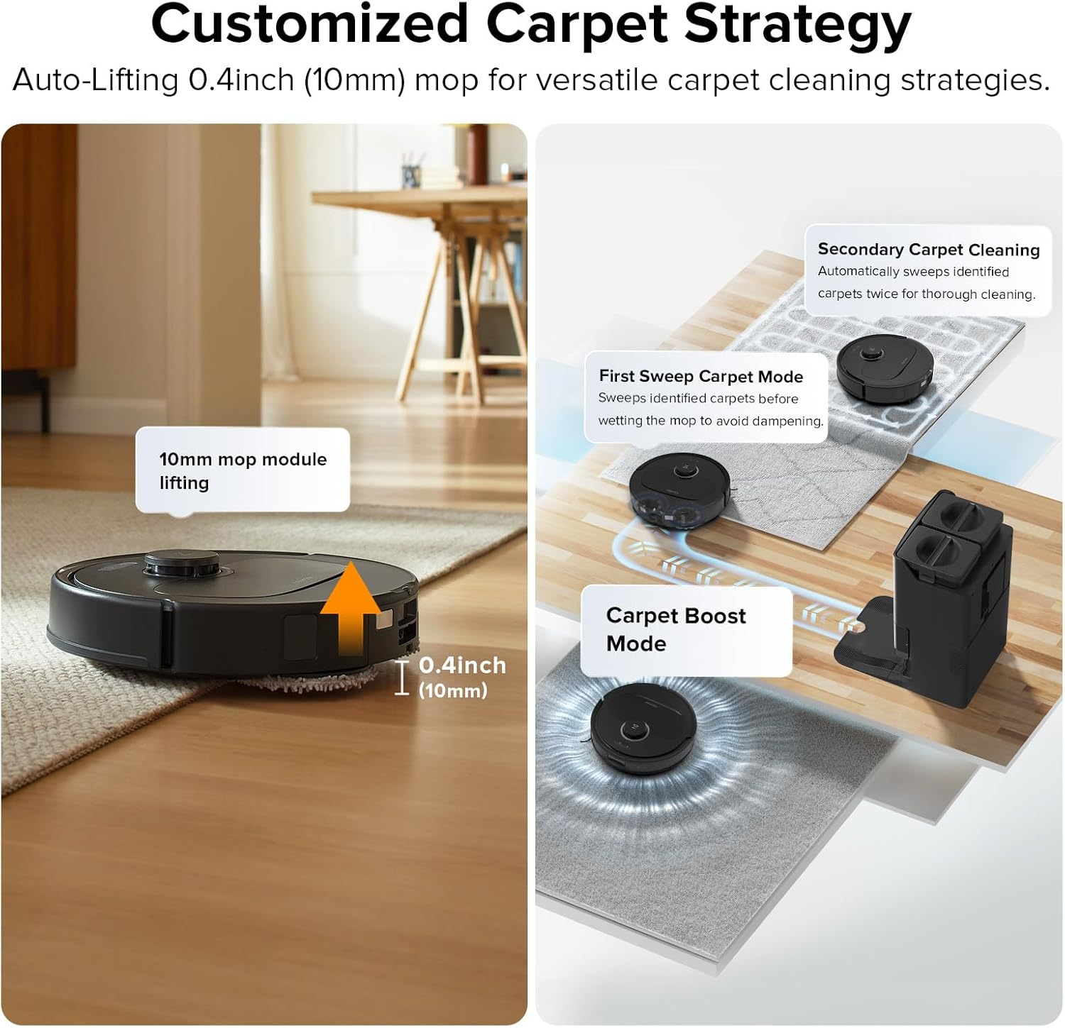 Roborock Qrevo Plus: Robot Vacuum Mop with FlexiArm Edge Cleaning, 7000Pa Suction & Auto Mop Washing