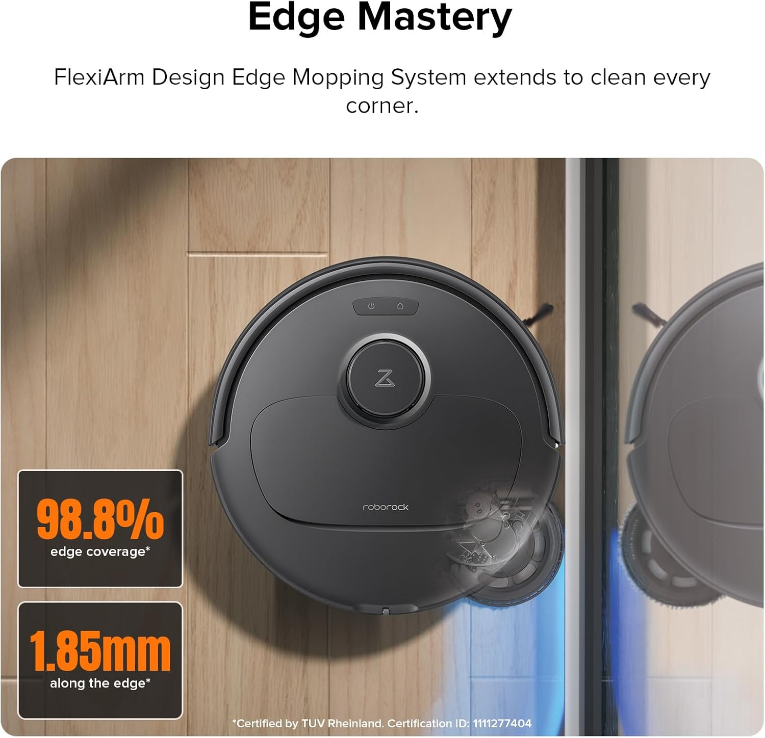 Roborock Qrevo Plus: Robot Vacuum Mop with FlexiArm Edge Cleaning, 7000Pa Suction & Auto Mop Washing