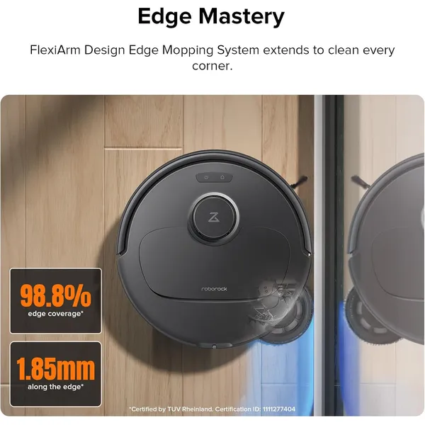 Roborock Qrevo Plus: Robot Vacuum Mop with FlexiArm Edge Cleaning, 7000Pa Suction & Auto Mop Washing