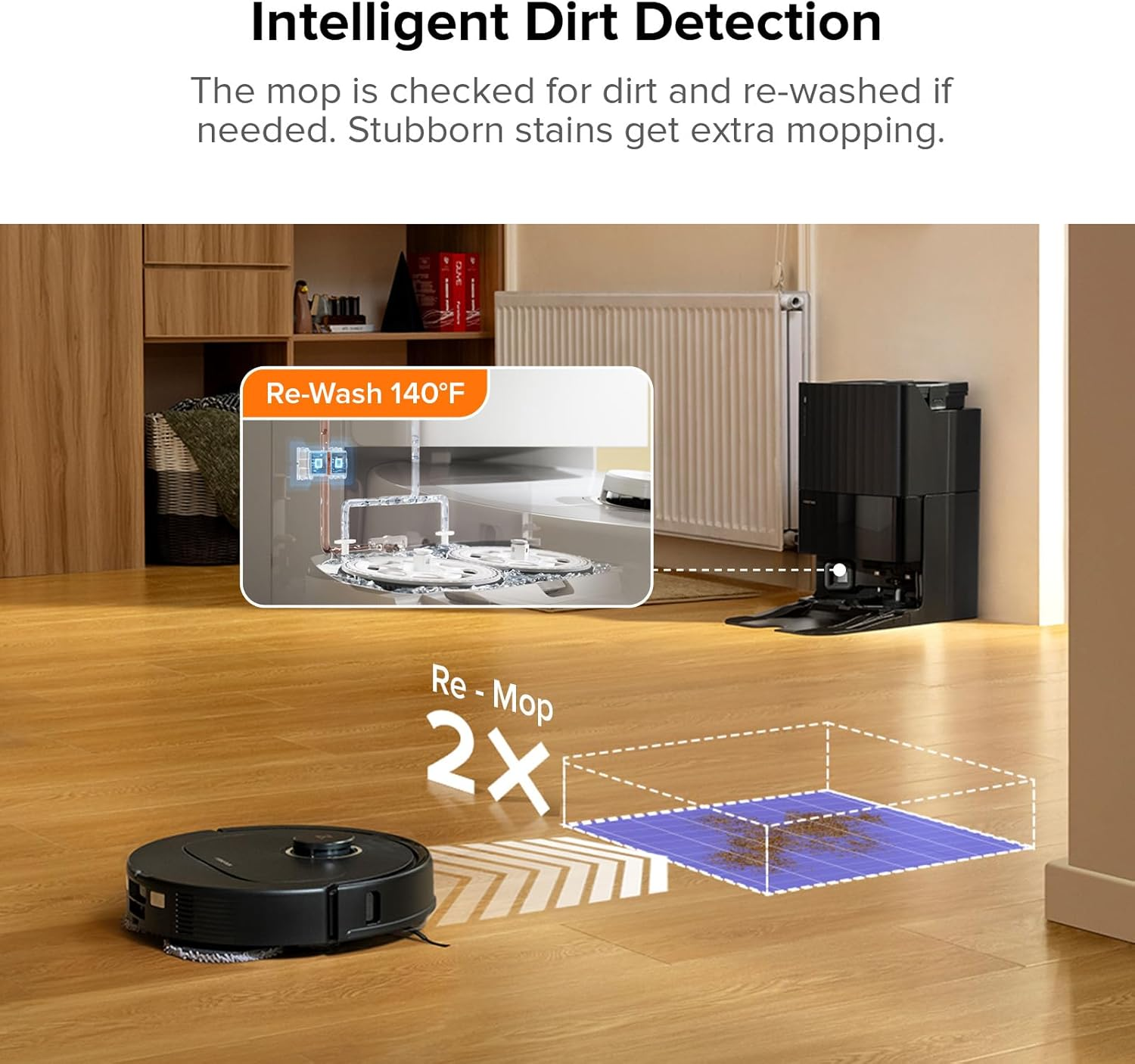 Roborock Qrevo Pro: 7000Pa Suction Robot Vacuum Mop with FlexiArm Edge Cleaning, Hot Water Wash & Auto Mop Lifting