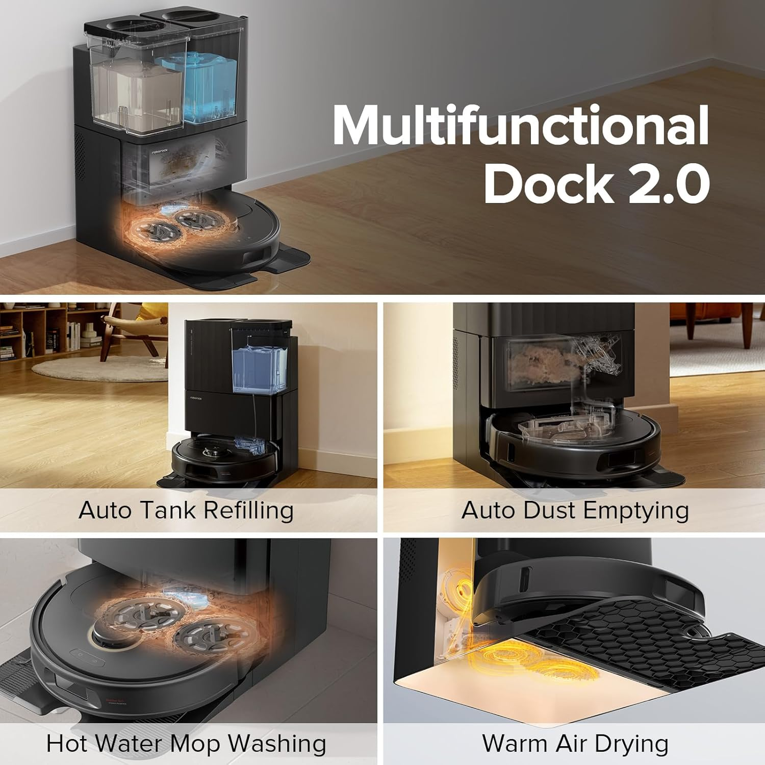 Roborock Qrevo Pro: 7000Pa Suction Robot Vacuum Mop with FlexiArm Edge Cleaning, Hot Water Wash & Auto Mop Lifting