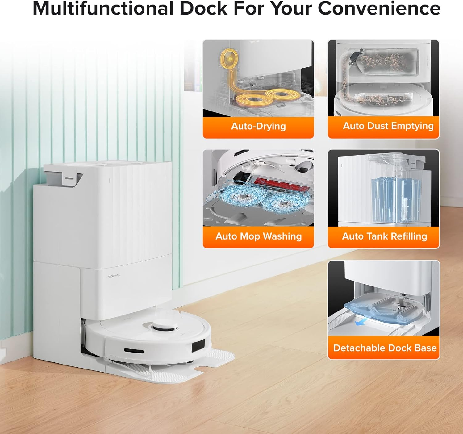 Roborock Qrevo: 5500Pa Suction Robot Vacuum Mop with Multifunctional Dock and Auto Mop Lifting