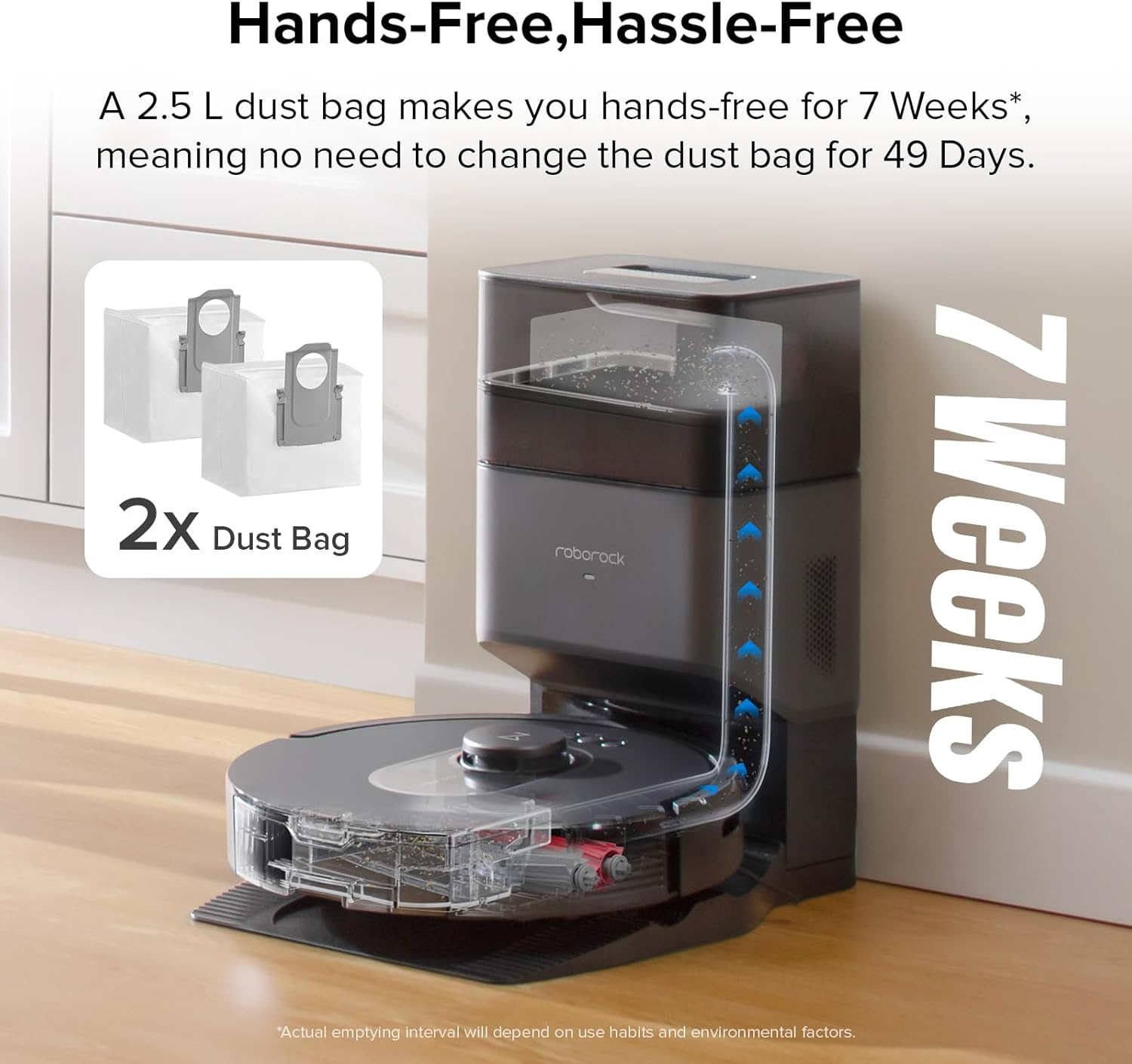 Roborock Q5 Max+: 5500Pa Suction Robot Vacuum with Auto-Empty Dock & DuoRoller Anti-Tangle Brush