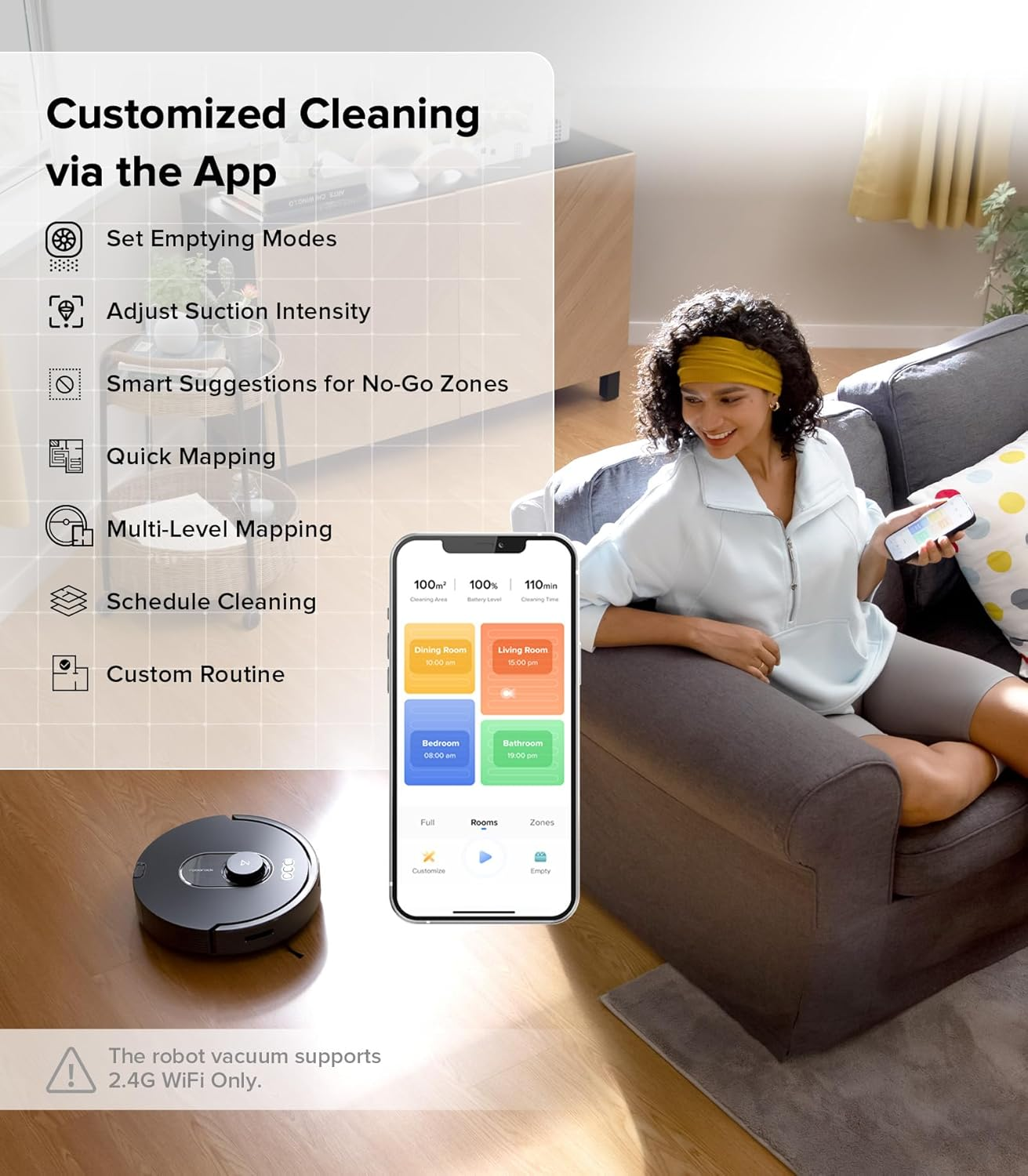 Roborock Q5 Max+: 5500Pa Suction Robot Vacuum with Auto-Empty Dock & DuoRoller Anti-Tangle Brush