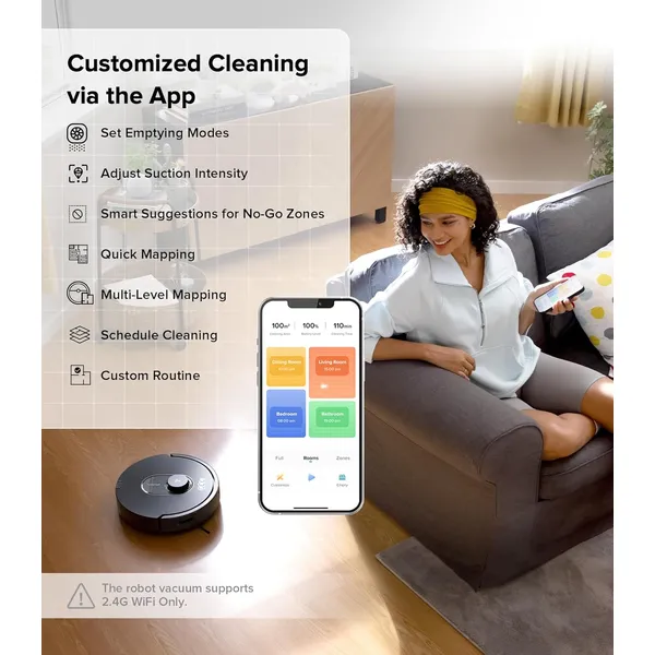 Roborock Q5 Max+: 5500Pa Suction Robot Vacuum with Auto-Empty Dock & DuoRoller Anti-Tangle Brush
