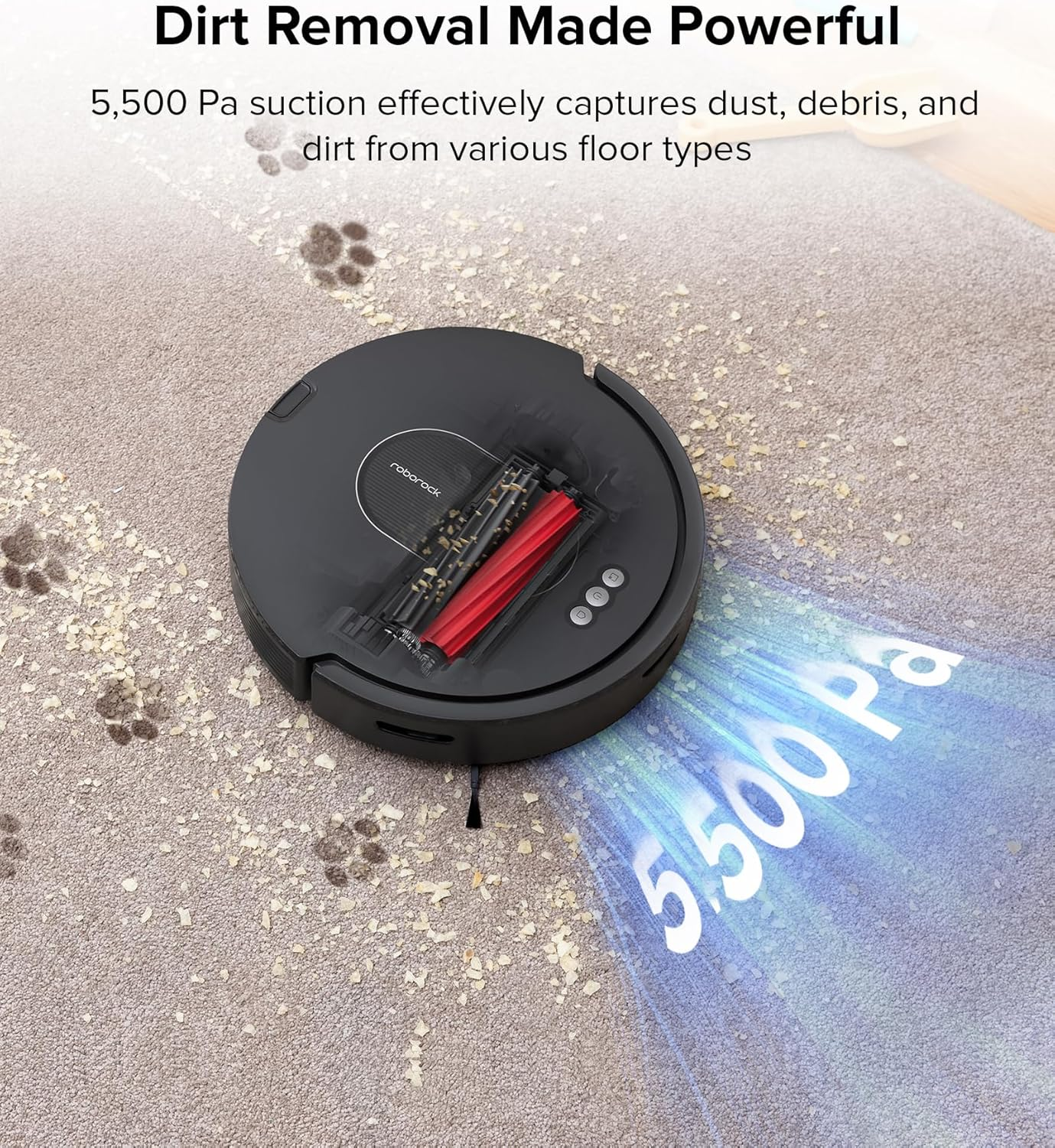 Roborock Q5 Max+: 5500Pa Suction Robot Vacuum with Auto-Empty Dock & DuoRoller Anti-Tangle Brush