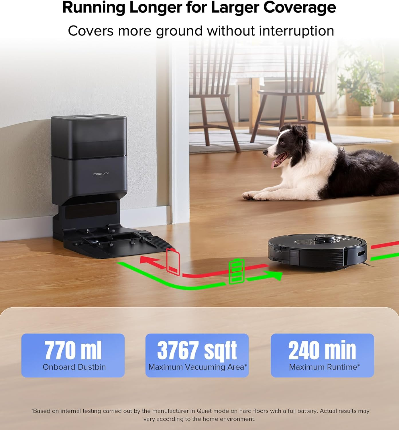 Roborock Q5 Max+: 5500Pa Suction Robot Vacuum with Auto-Empty Dock & DuoRoller Anti-Tangle Brush