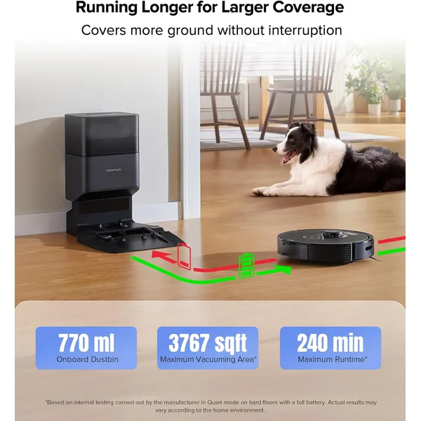 Roborock Q5 Max+: 5500Pa Suction Robot Vacuum with Auto-Empty Dock & DuoRoller Anti-Tangle Brush