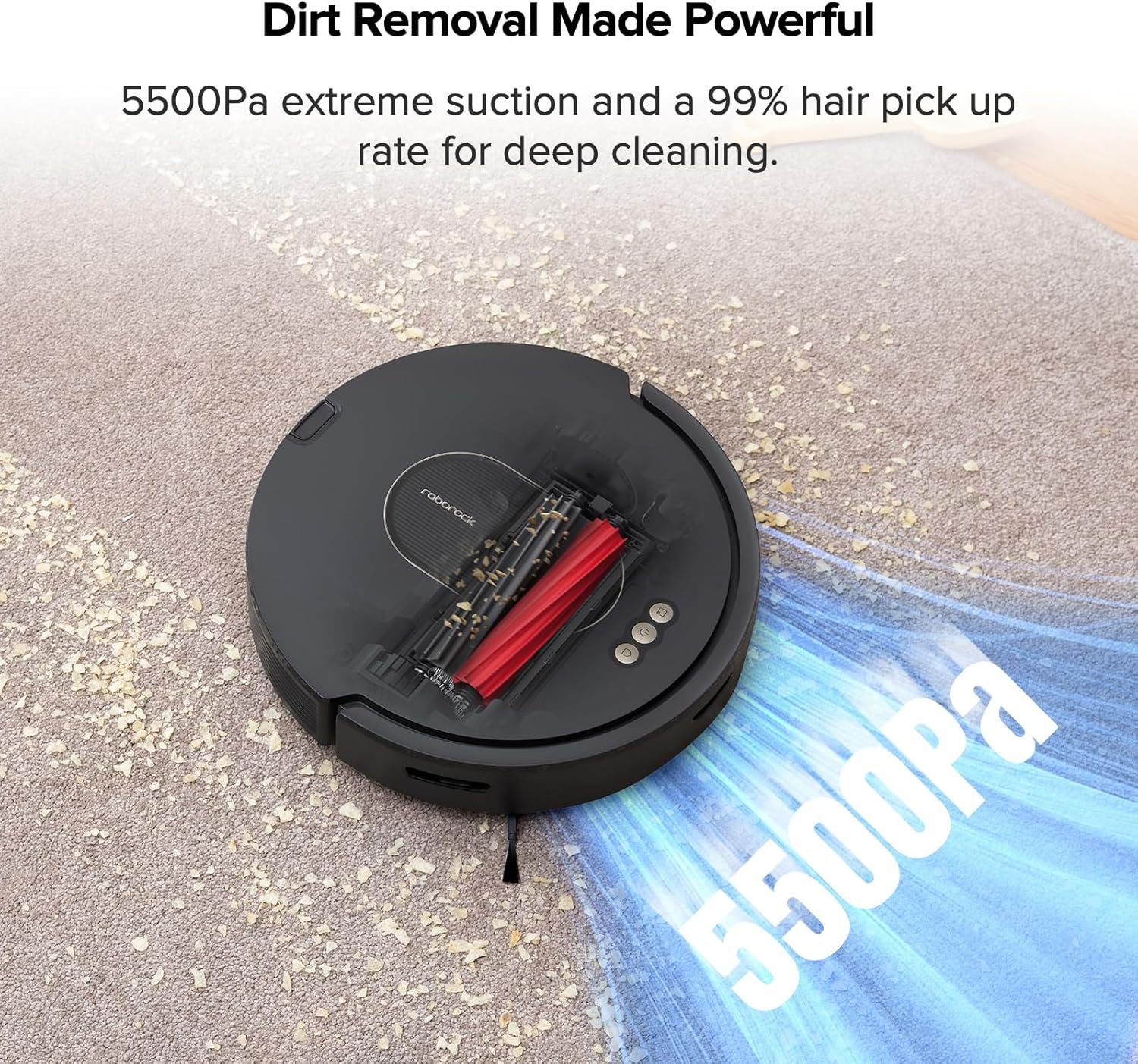 Roborock Q5 DuoRoller+: 5500Pa Suction Robot Vacuum with Auto-Empty Dock & Anti-Tangle Dual Brushes