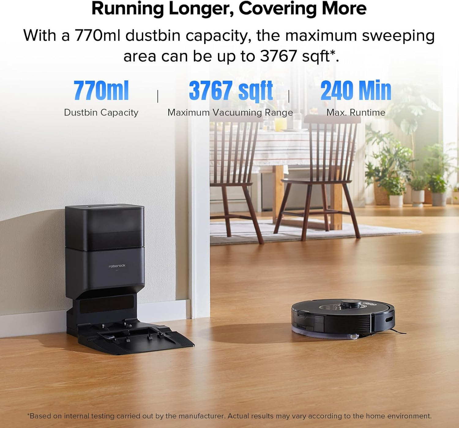 Roborock Q5 DuoRoller+: 5500Pa Suction Robot Vacuum with Auto-Empty Dock & Anti-Tangle Dual Brushes