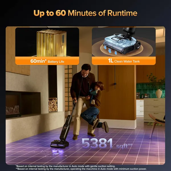 Roborock F25 Ultra Steam & Hot Water Wet Dry Vacuum Cleaner – 22000 Pa Suction, Self-Cleaning, Smart App Control
