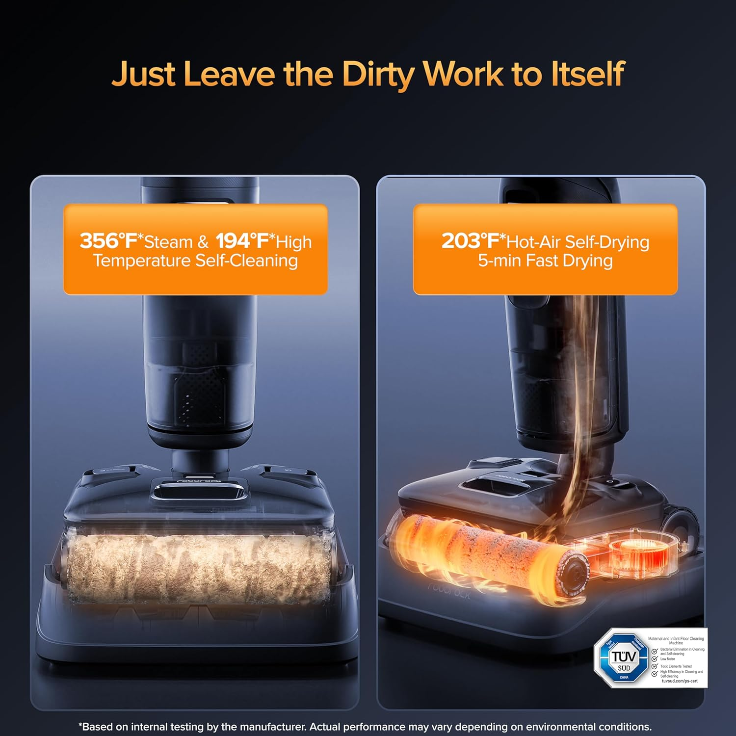 Roborock F25 Ultra Steam & Hot Water Wet Dry Vacuum Cleaner – 22000 Pa Suction, Self-Cleaning, Smart App Control