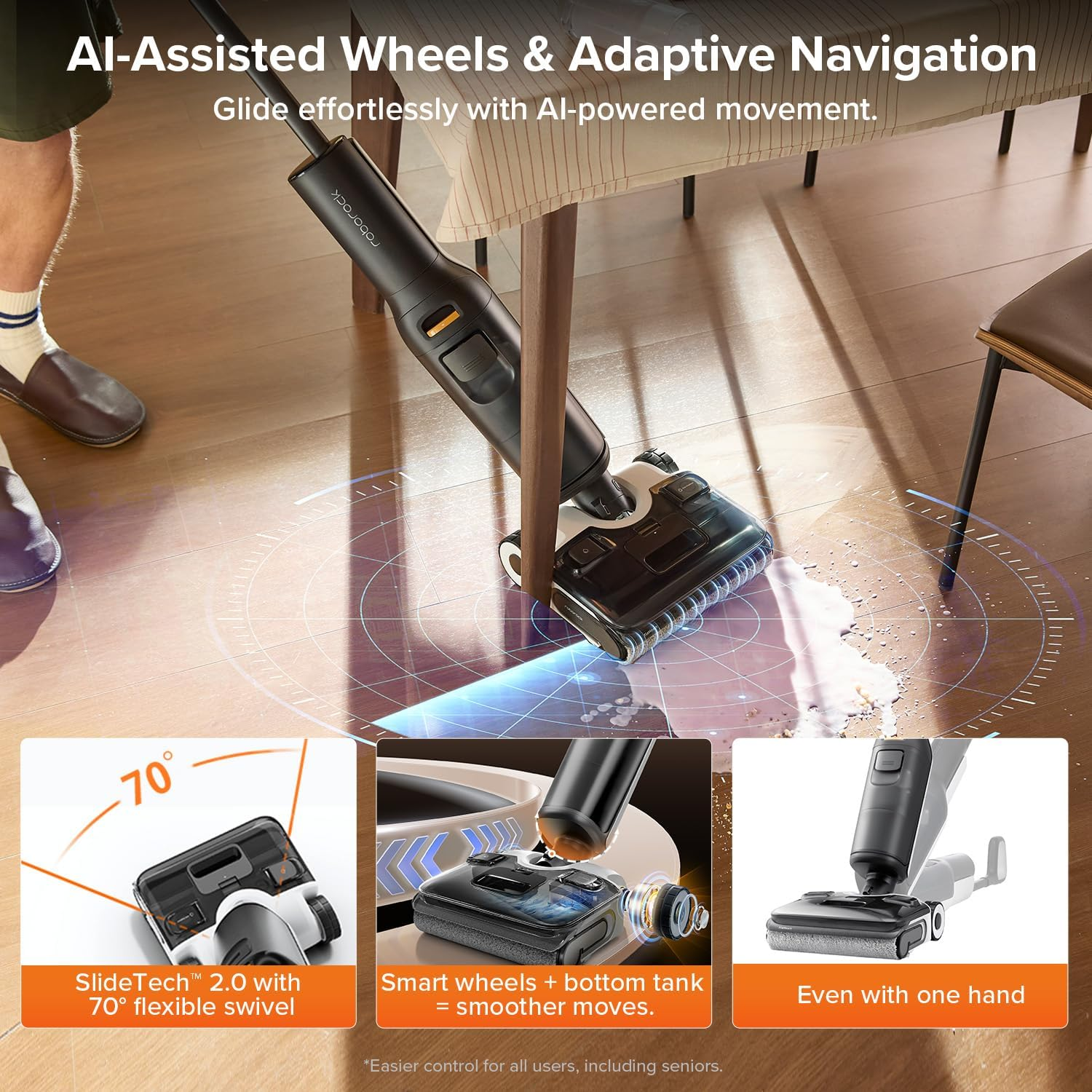 Roborock F25 ALT Cordless Wet Dry Vacuum with Auto Detergent & 90°C Self-Cleaning