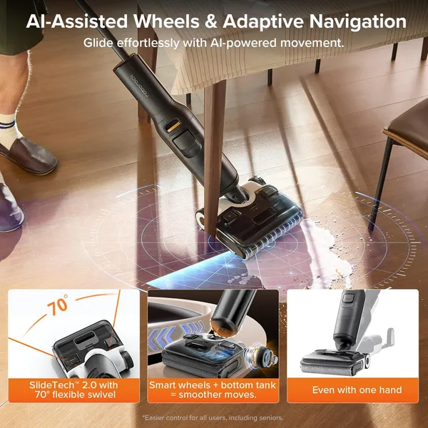 Roborock F25 ALT Cordless Wet Dry Vacuum with Auto Detergent & 90°C Self-Cleaning