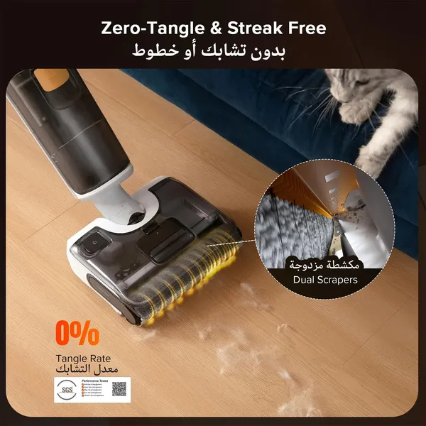 Roborock F25 RT Cordless Wet Dry Vacuum – 20000Pa Suction, 90°C Self-Cleaning, Anti-Tangle Dual Scrapers