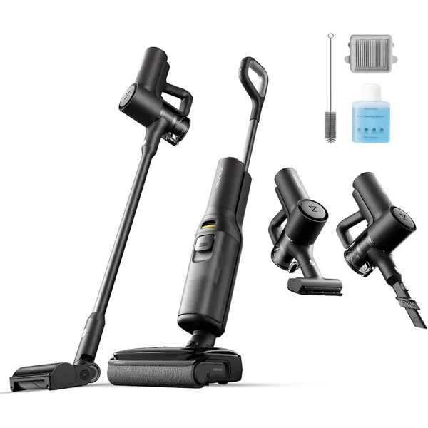 Roborock F25 Combo 5-in-1 Cordless Wet Dry Vacuum – 20000Pa/25000Pa Suction, 90°C Self-Cleaning, Interchangeable Brush Heads