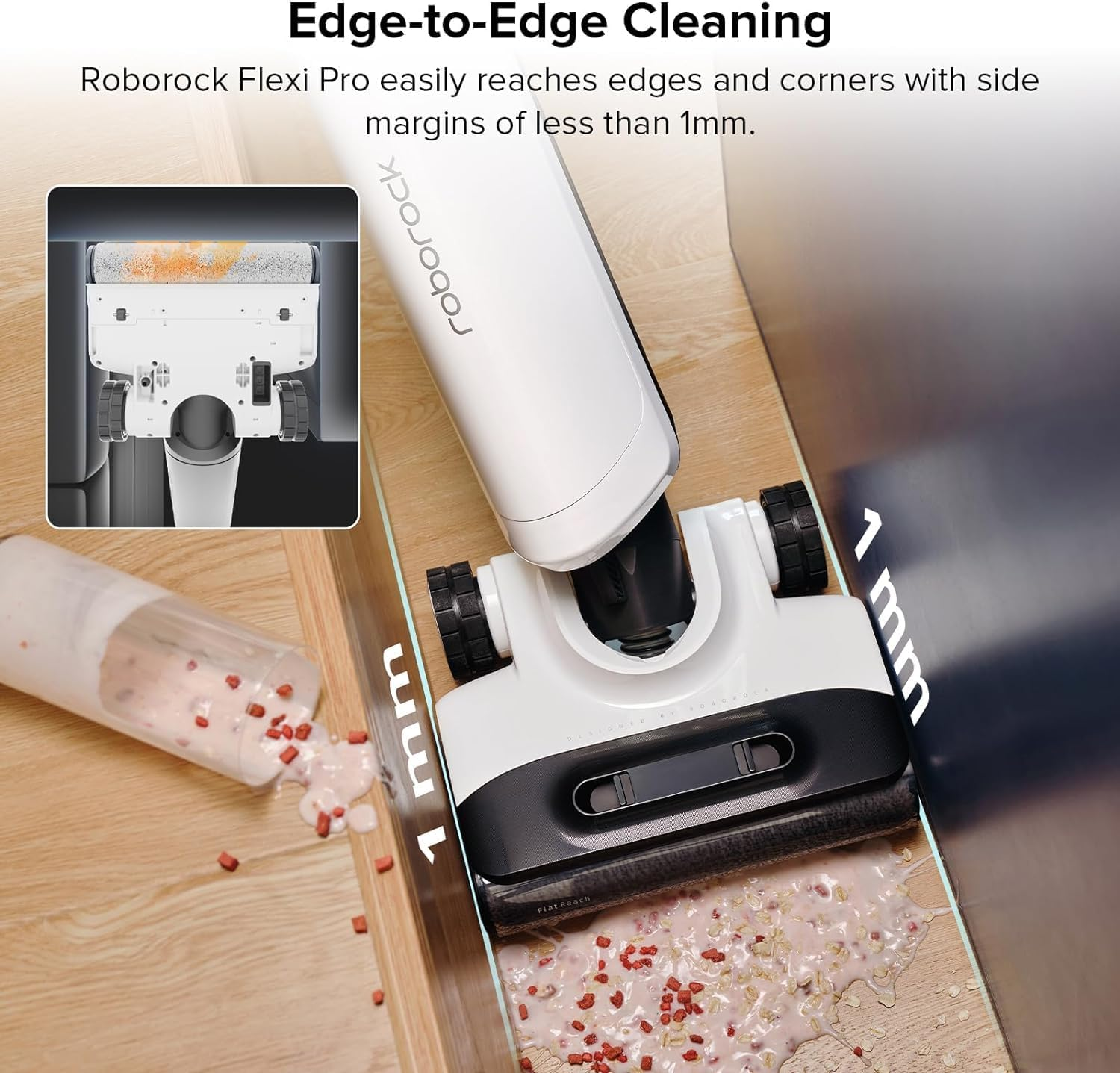Roborock Flexi Pro Cordless Wet Dry Vacuum – 17000Pa Suction, FlatReach Headlight & 60°C Hot Water Self-Cleaning