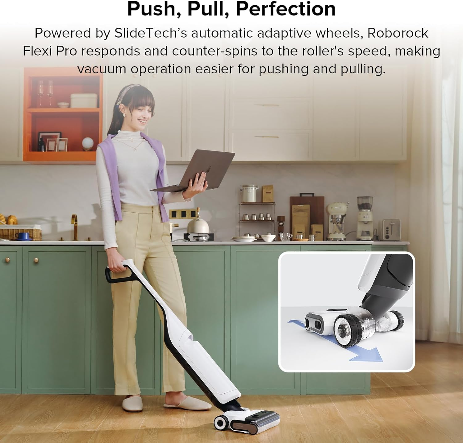 Roborock Flexi Pro Cordless Wet Dry Vacuum – 17000Pa Suction, FlatReach Headlight & 60°C Hot Water Self-Cleaning