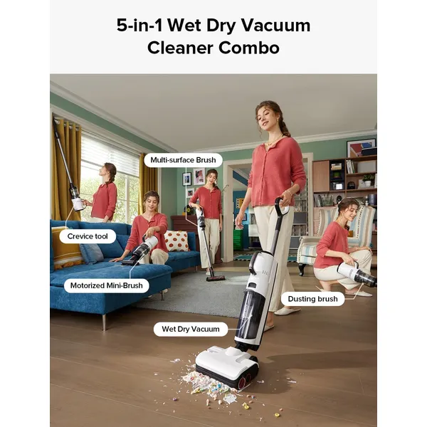 Roborock Dyad Pro Combo 5-in-1 Cordless Wet Dry Vacuum – 17000Pa Suction, DyadPower & Self-Cleaning System