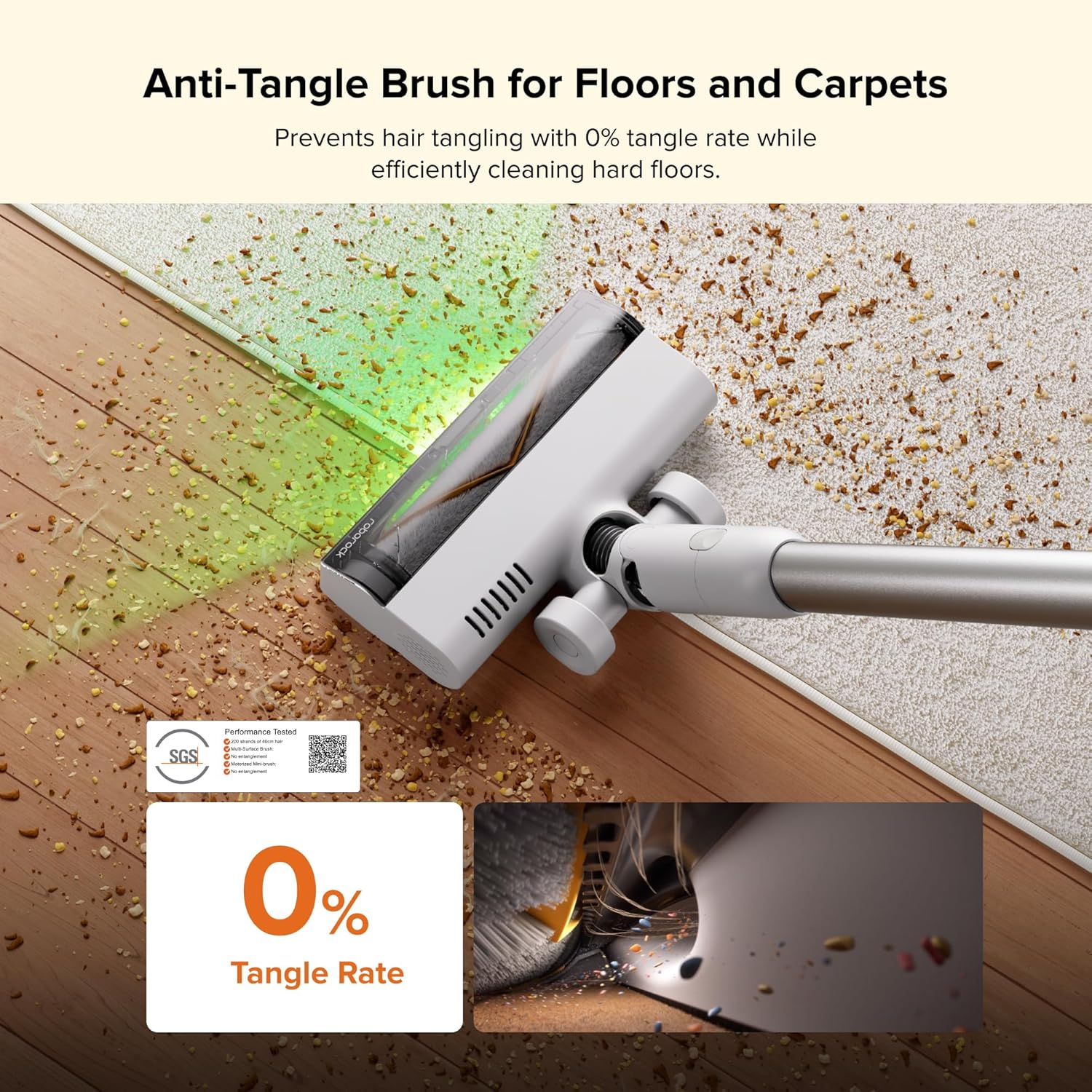 Roborock H60 Hub Cordless Stick Vacuum – 115AW Suction, Auto-Empty Dock & 140° Green Light DetectionRoborock