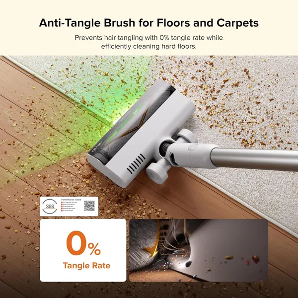 Roborock H60 Hub Cordless Stick Vacuum – 115AW Suction, Auto-Empty Dock & 140° Green Light DetectionRoborock