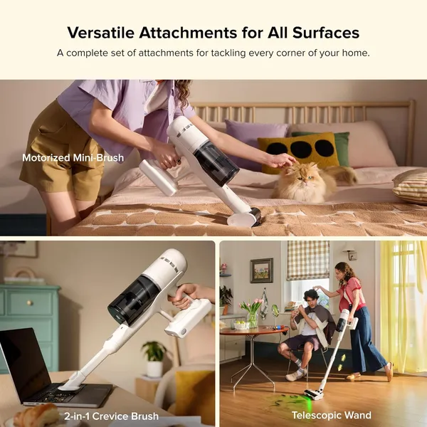Roborock H60 Hub Cordless Stick Vacuum – 115AW Suction, Auto-Empty Dock & 140° Green Light DetectionRoborock