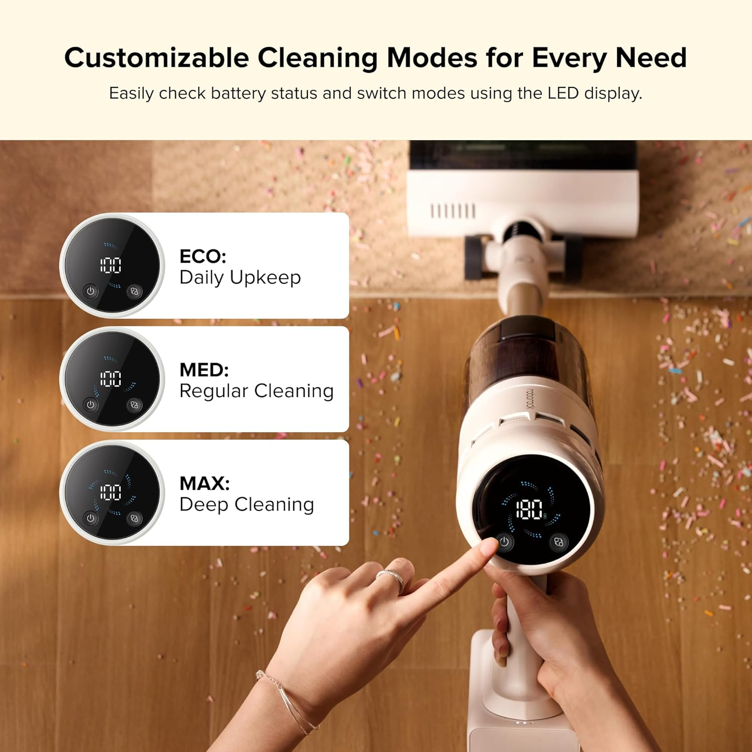 Roborock H60 Hub Cordless Stick Vacuum – 115AW Suction, Auto-Empty Dock & 140° Green Light DetectionRoborock