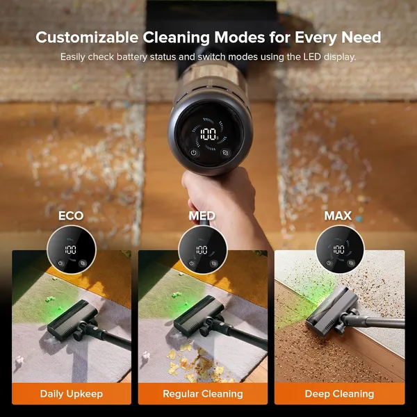 Roborock H60 Hub Ultra Cordless Stick Vacuum – 210AW Suction, Auto-Empty Dock & 140° Green Light Detection