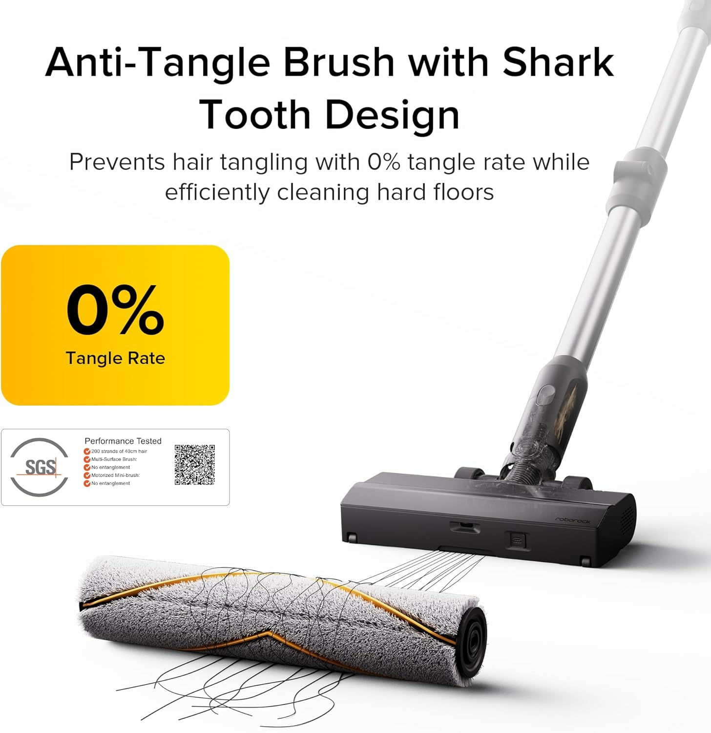 Roborock H60 Ultra Cordless Stick Vacuum – 210AW Suction, 140° Green Light & 90° Bendable Wand