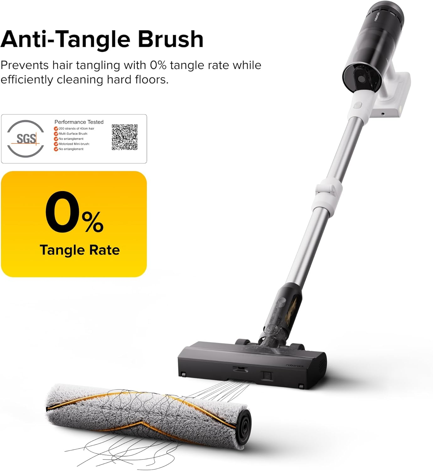 Roborock H60 Pro Cordless Stick Vacuum – 170AW Suction, 90° Bendable Wand & 140° Green Light Detection