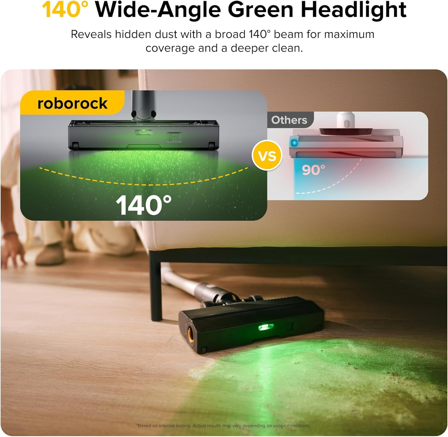 Roborock H60 Pro Cordless Stick Vacuum – 170AW Suction, 90° Bendable Wand & 140° Green Light Detection