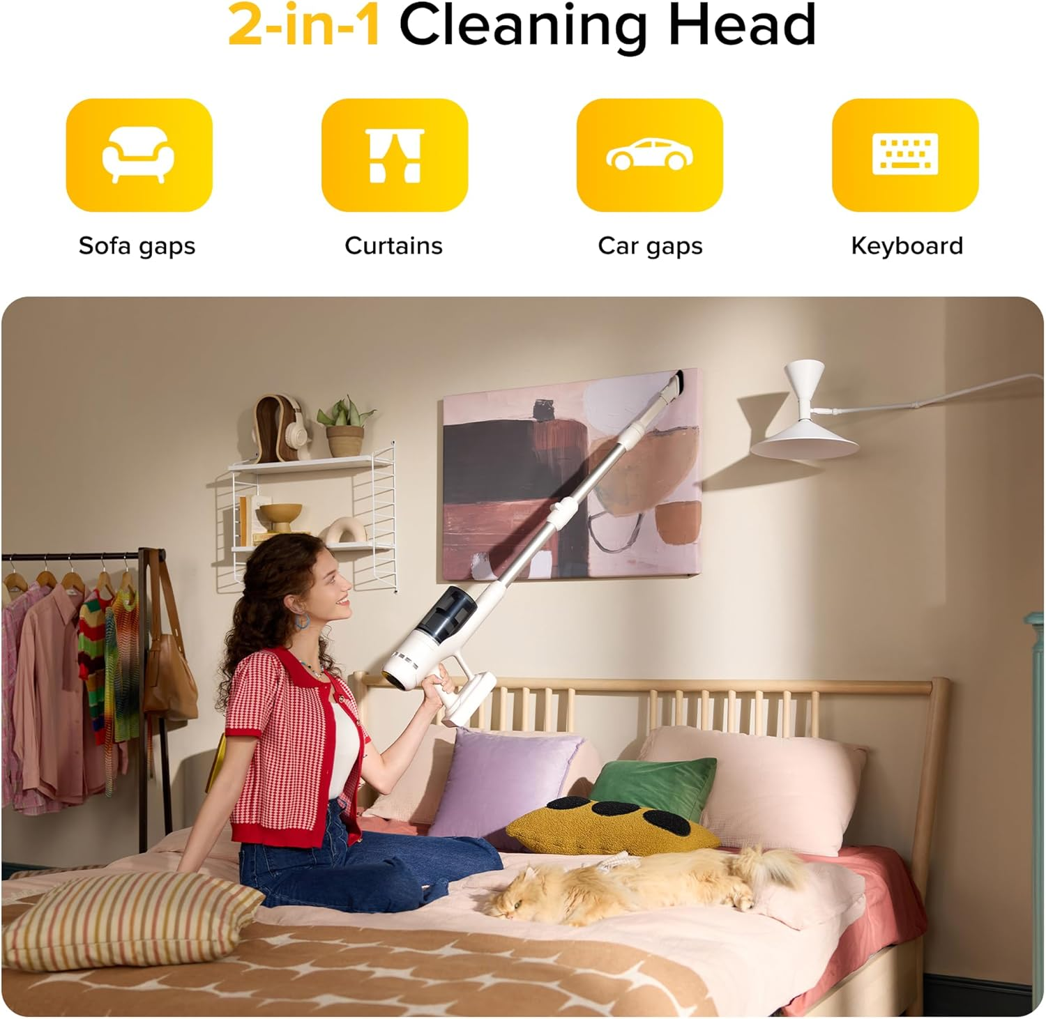 Roborock H60 Cordless Stick Vacuum – 115AW Suction, 90° Bendable Wand & 140° Green Light Detection