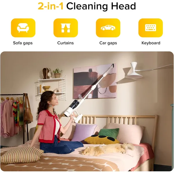 Roborock H60 Cordless Stick Vacuum – 115AW Suction, 90° Bendable Wand & 140° Green Light Detection