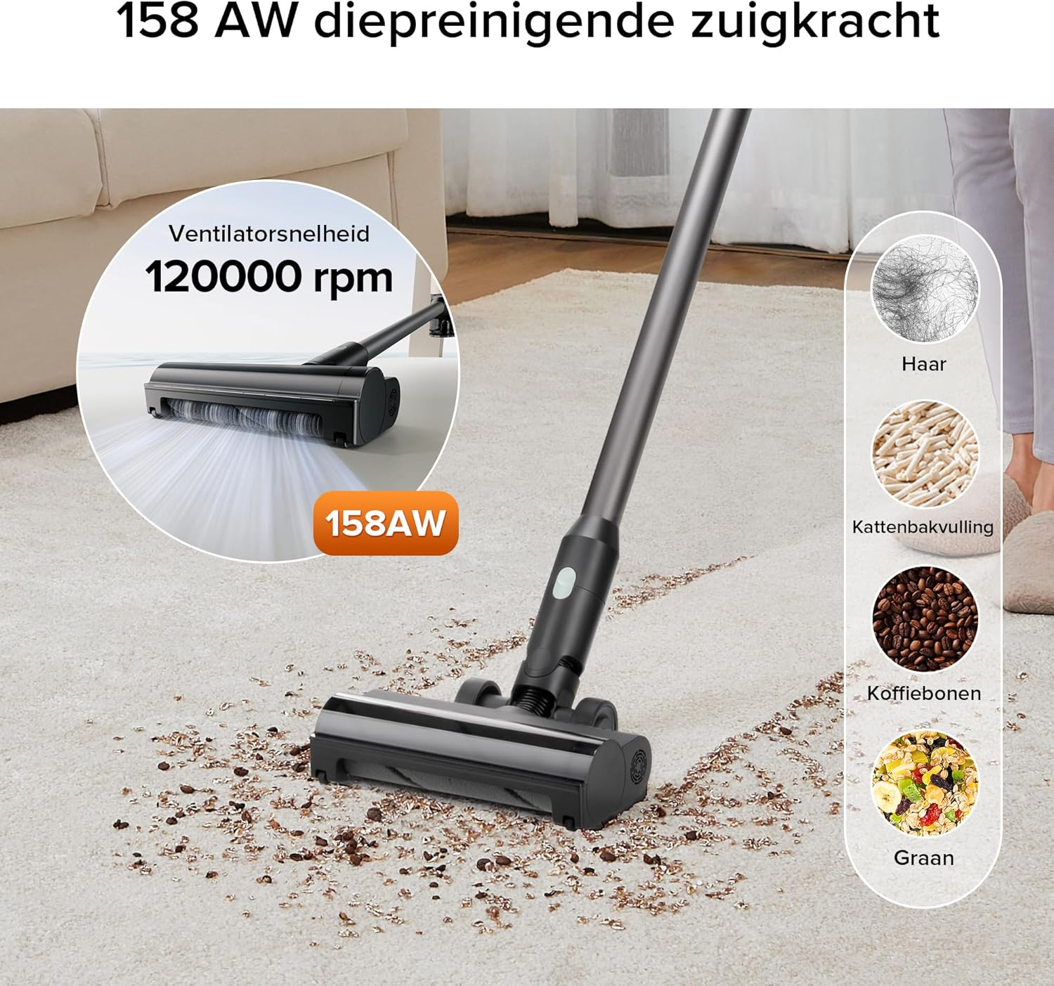 Roborock H5 Cordless Stick Vacuum – 158AW Suction, 1.55kg Lightweight & 99.997% HEPA Filtration