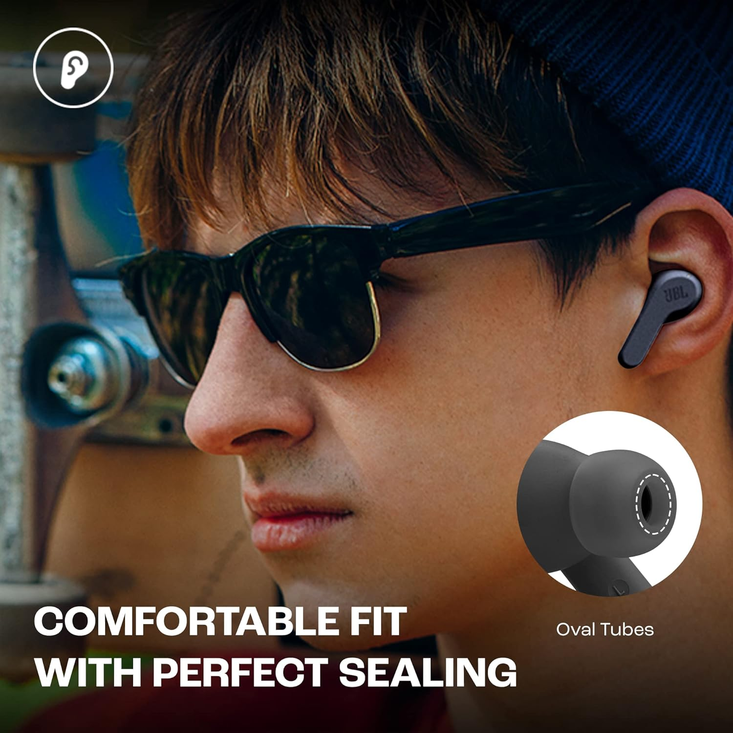 JBL Wave Beam True Wireless Earbuds – 32H Playtime, 8mm Deep Bass, IP54 & Smart Ambient Technology